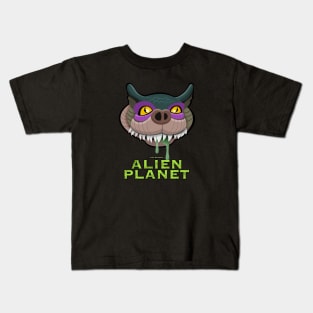 Giree - Alien Planet - No Heart Green Kids T-Shirt